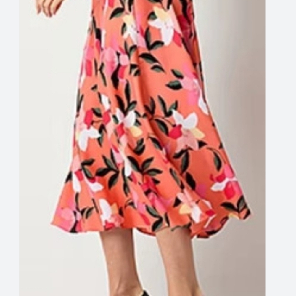 Liz Claiborne A-Line Skirt in Orange Floral Size 6